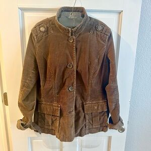 Eddie Bauer brown lightweight corduroy utility Jacket